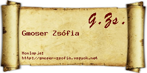 Gmoser Zsófia névjegykártya